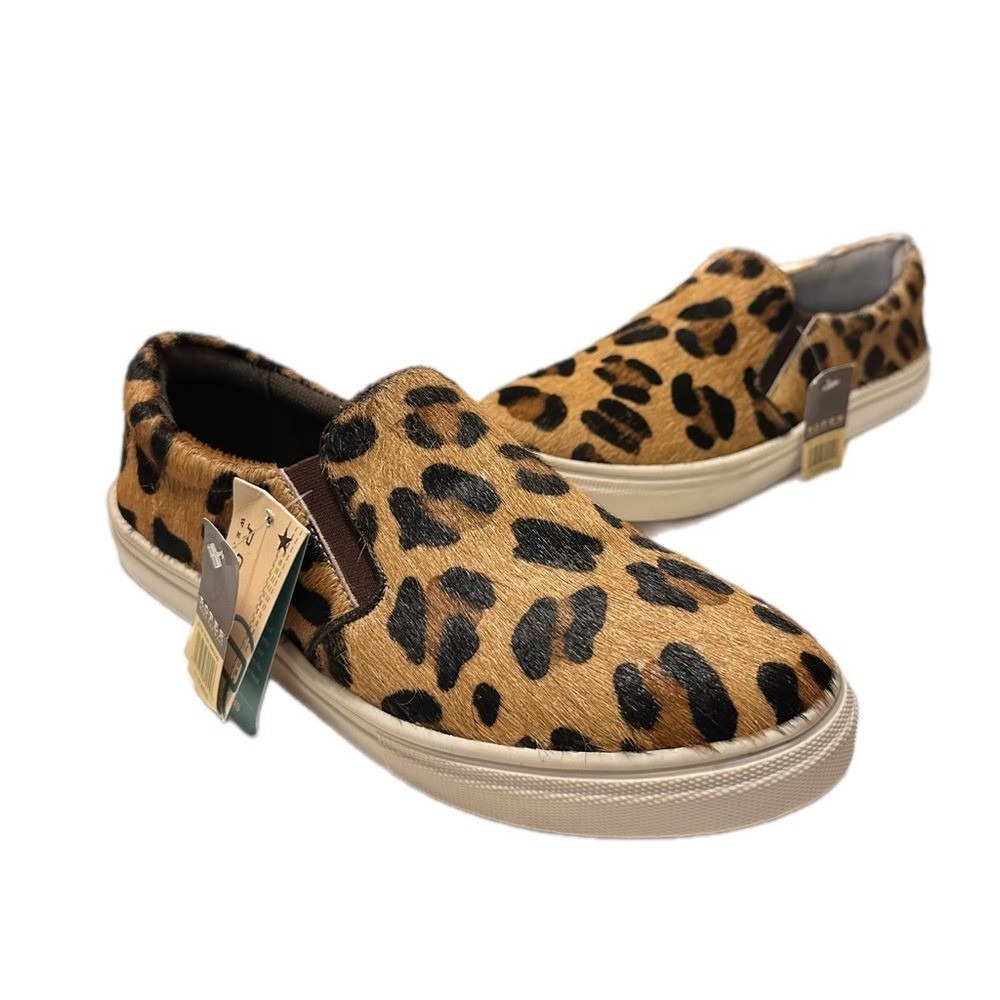 Roper MANE-TAN Leopard Hide Leather Casual Pull On Shoes -‎ NWT